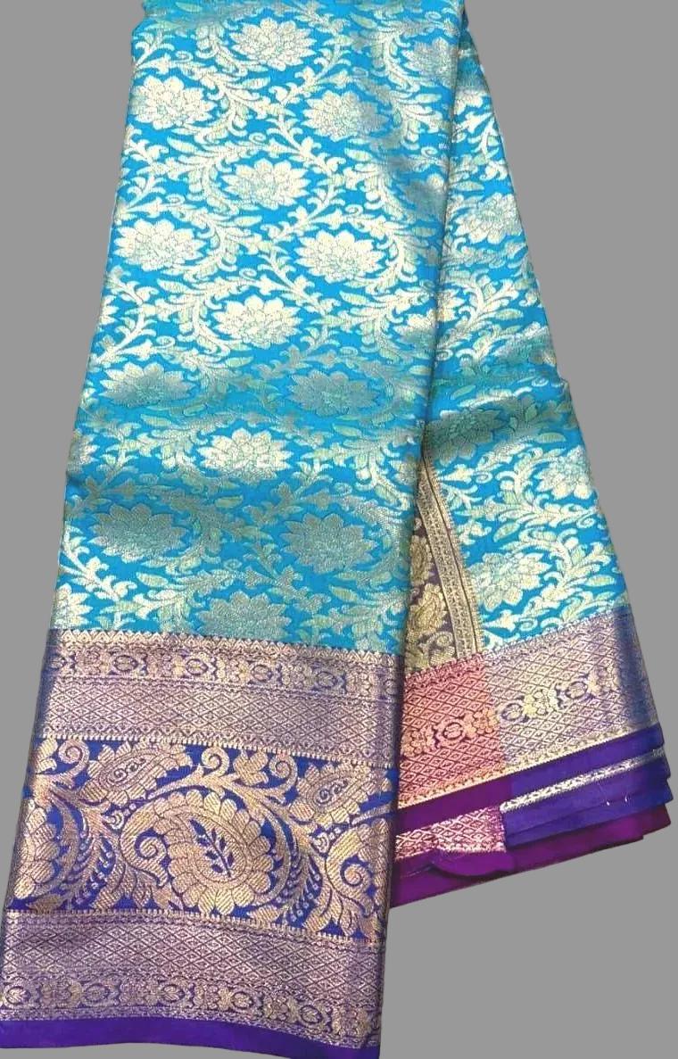 Premium Kanjivaram Silk Saree with Stitched Maggam Work Blouse, Wedding Party Wear