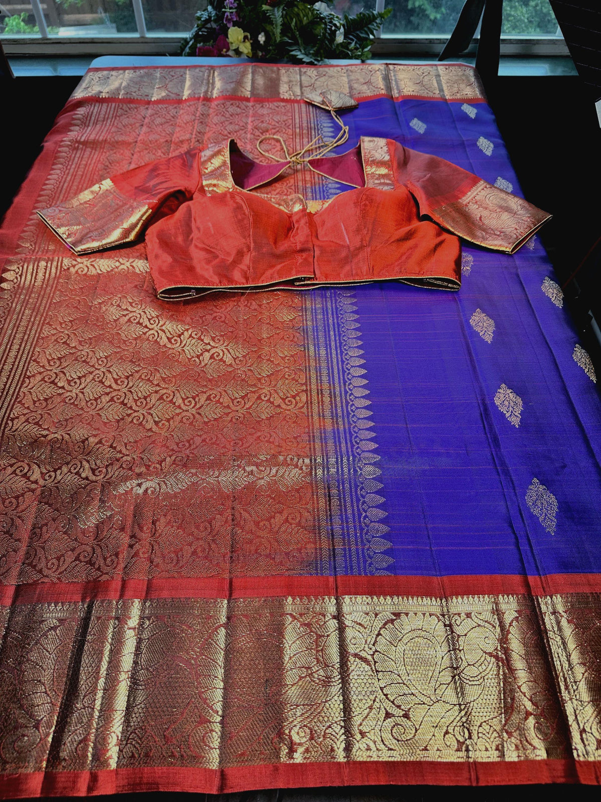 Handloom Kanjivaram Silk Saree with Stitched Blouse | Wedding Saree With Stitched Blouse | Indian Party Wear Saree