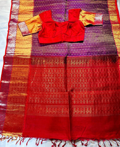 Handloom Traditional Pure Kuppadam Pattu Saree with Stitched Blouse. Partywear, Wedding Wear Saree,Shipping from USA