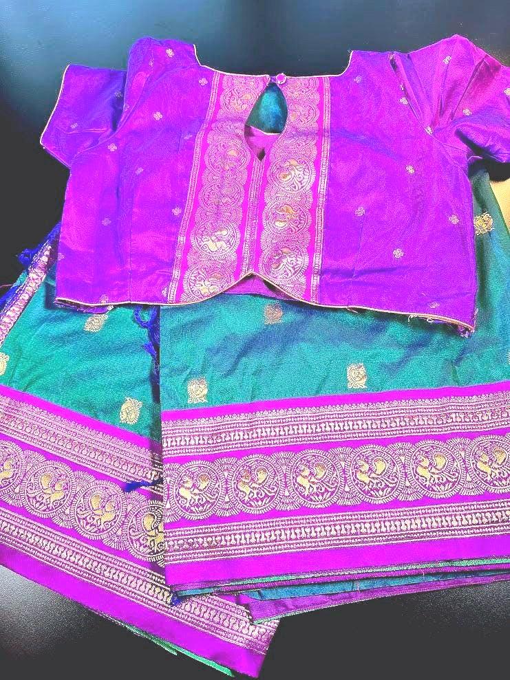 Banarasi Katan Semi Silk Saree with Allover Butties | Weaving Border and Grand Pallu | Bridal Silk Saree | Party Wear Saree Ready to wear.