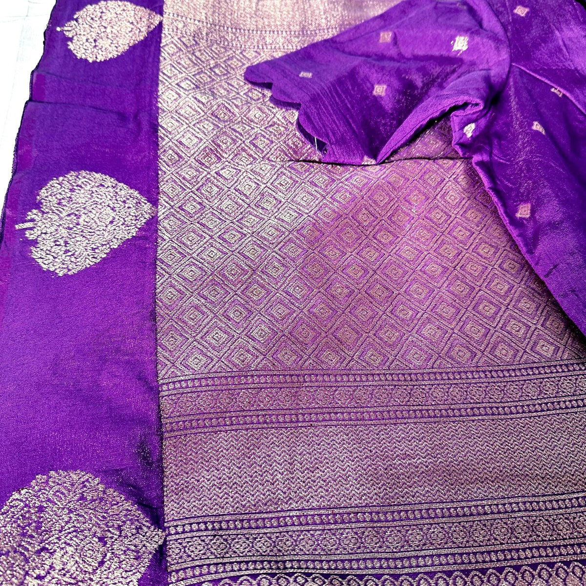 Banarasi Munga Semi Silk Saree with stitched blouse | USA shipping| Colors available