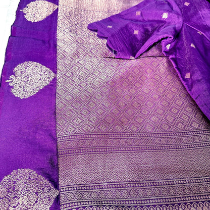 Banarasi Munga Semi Silk Saree with stitched blouse | USA shipping| Colors available