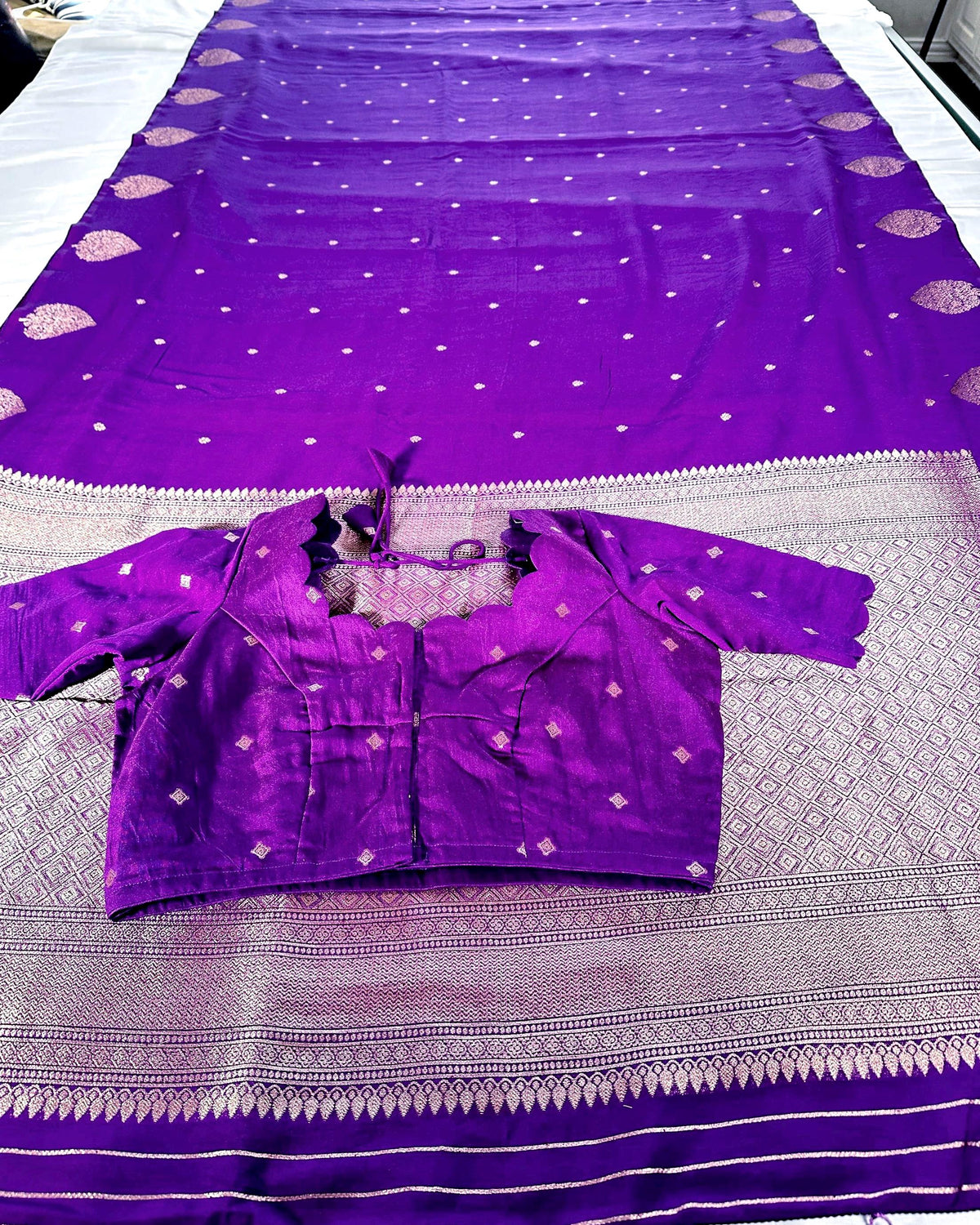 Banarasi Munga Semi Silk Saree with stitched blouse | USA shipping| Colors available