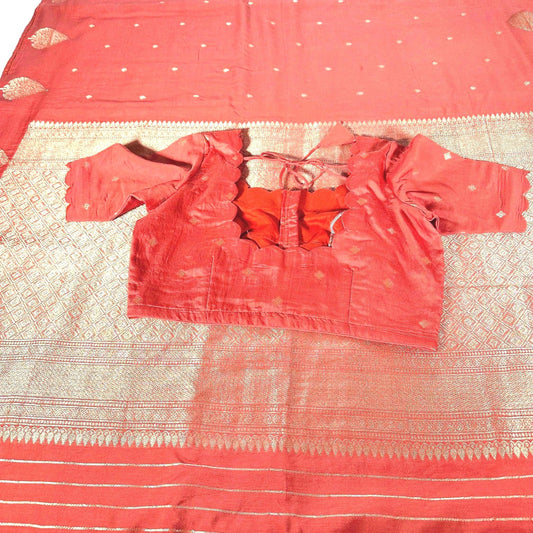 Banarasi Munga Semi Silk Saree with stitched blouse | USA shipping| Colors available