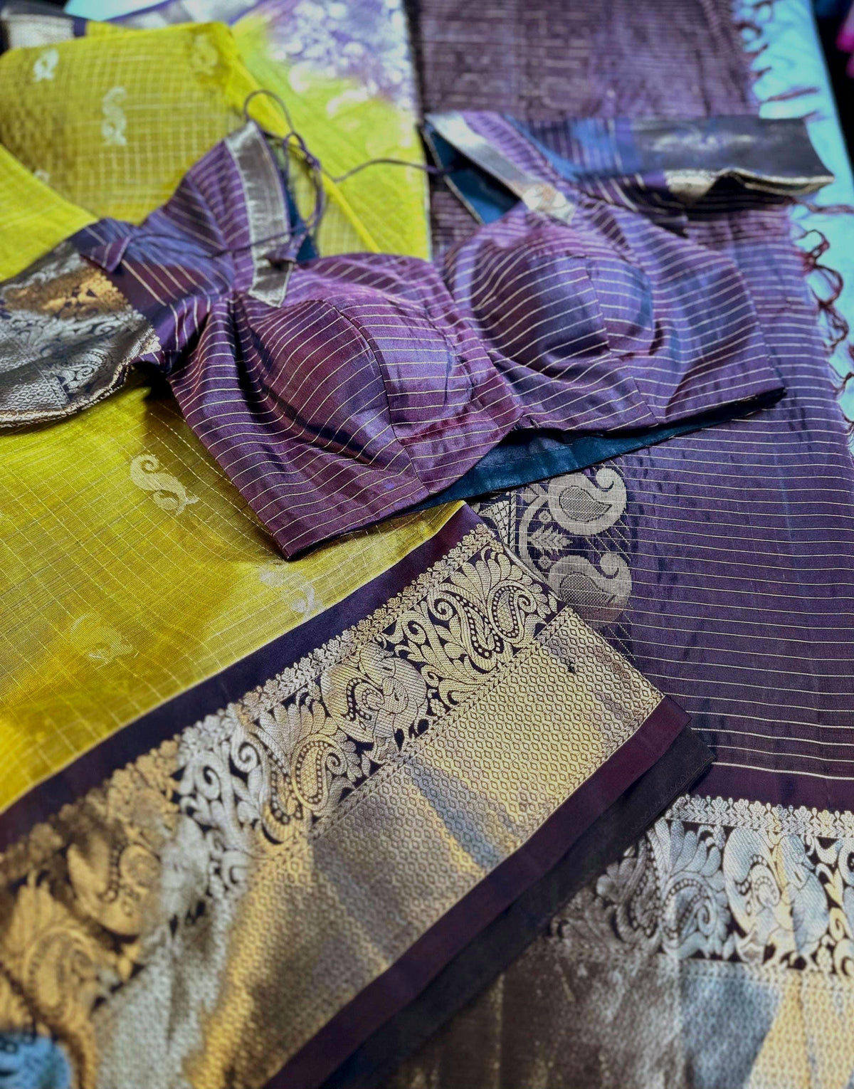 Handloom Kanchi Pattu Saree with Stitched Blouse
