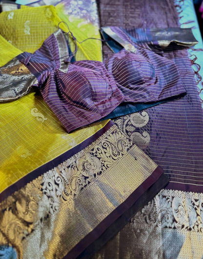 Handloom Kanchi Pattu Saree with Stitched Blouse