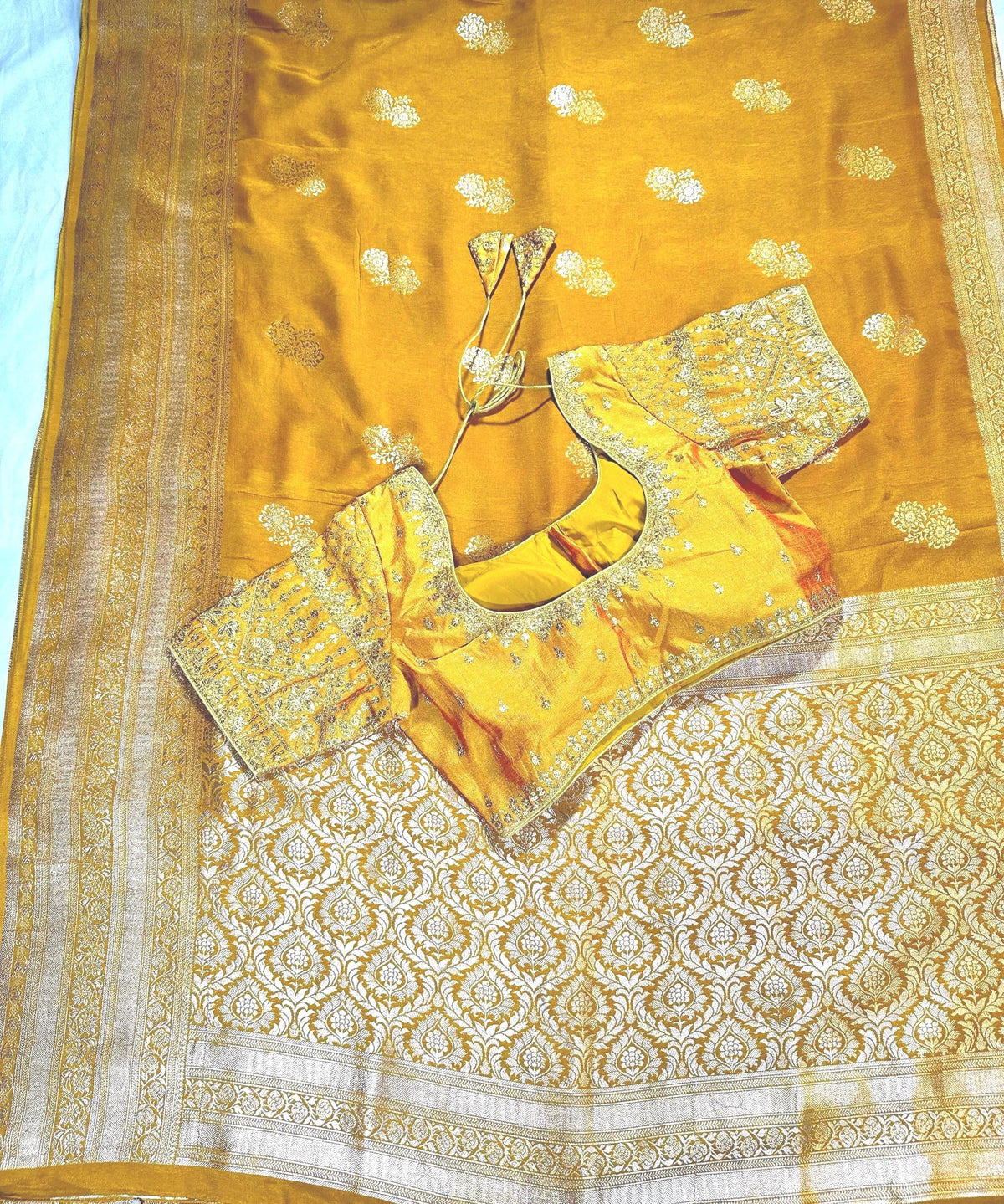 Banarasi Semi Silk Saree USA | Party Wear Saree  | Stitched Blouse Ready to wear