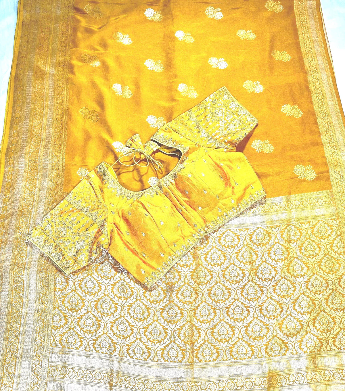 Banarasi Semi Silk Saree USA | Party Wear Saree  | Stitched Blouse Ready to wear