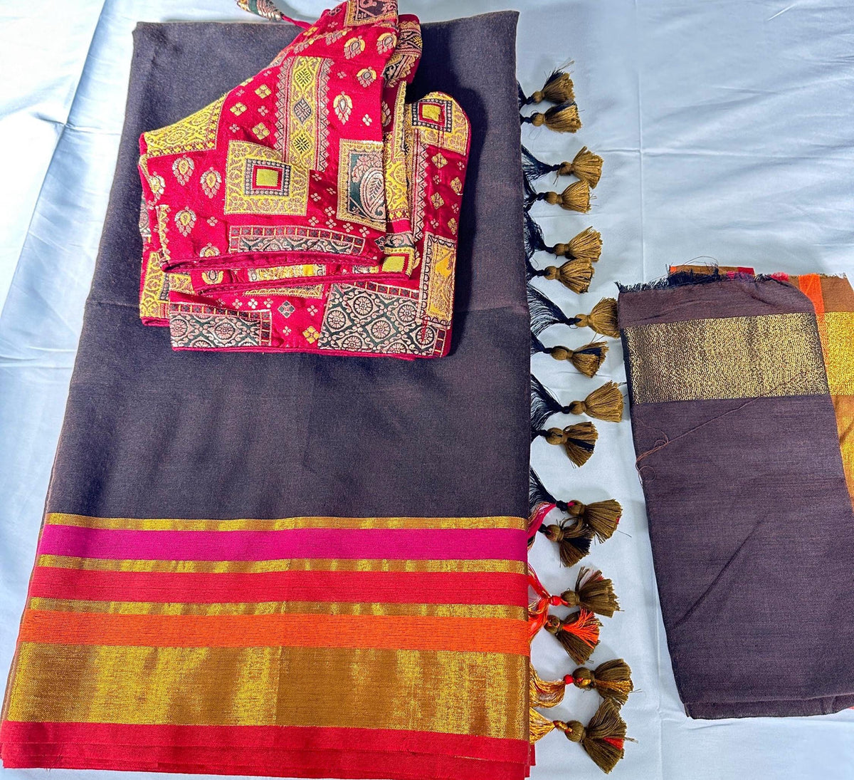 Mul Cotton Saree Gift Sare with Running Blouse,  Stitched Blouse Lightweight  Cotton Saree | Indian Party Festive Wear  | Ships from USA