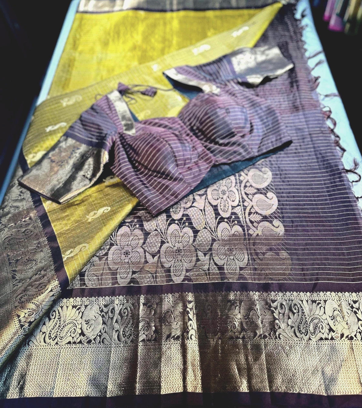 Handloom Kanchi Pattu Saree with Stitched Blouse