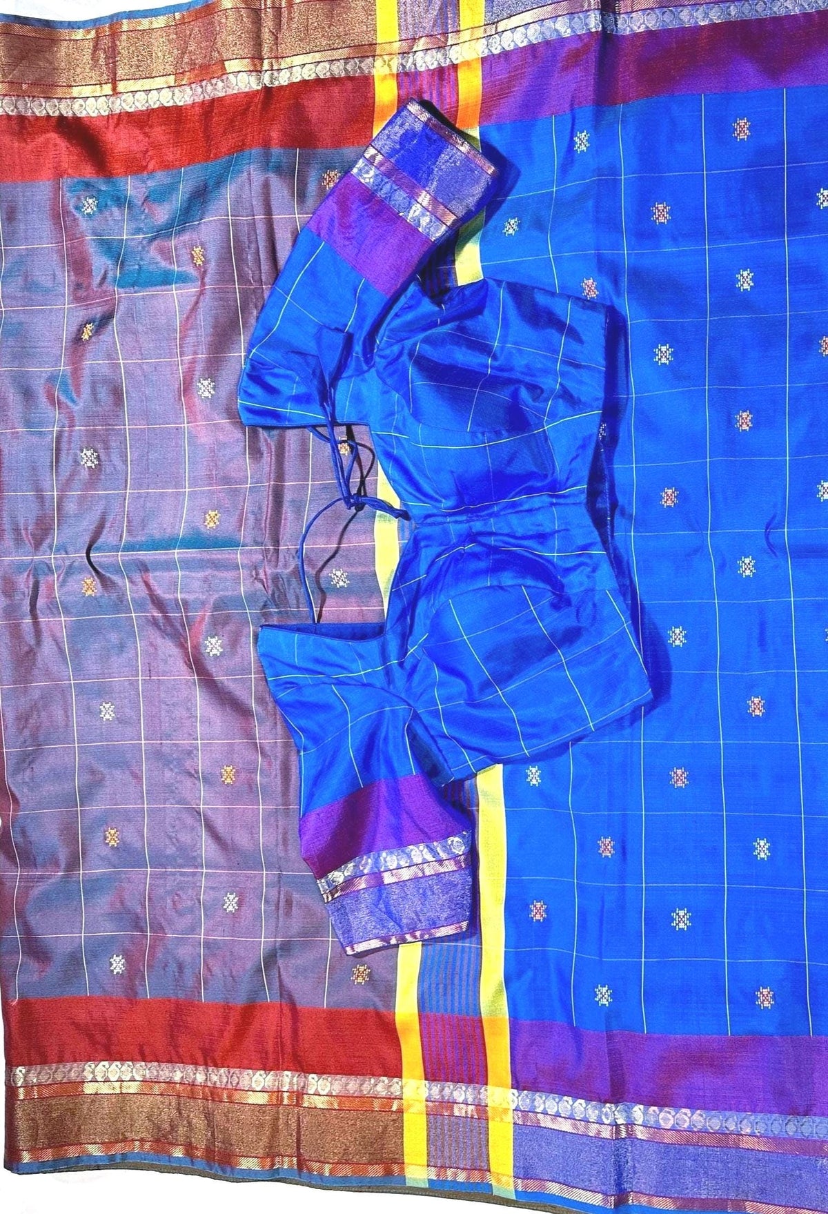 Handloom Jamdhani Weaving Pure Bengal  Silk Saree/Art Silk with Silk Mark | Party Wear Wedding Silk Saree | Stitched Blouse