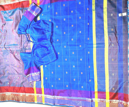 Handloom Jamdhani Weaving Pure Bengal  Silk Saree/Art Silk with Silk Mark | Party Wear Wedding Silk Saree | Stitched Blouse