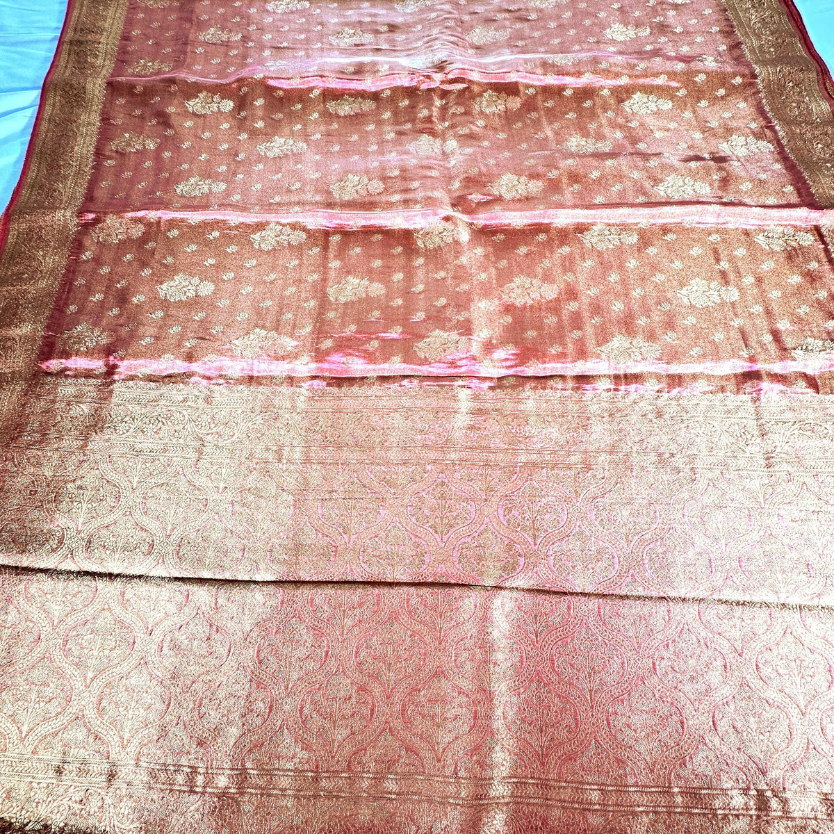 Banarasi Tissue Crape Silk Saree USA | Party Wear Wedding Silk Saree with Blouse  | Stitched Blouse | Shade of pink