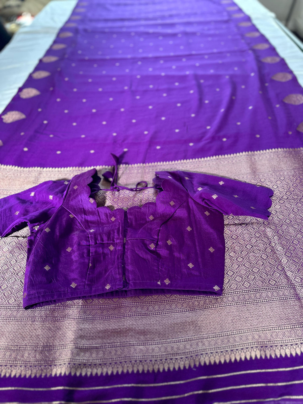 Banarasi Munga Semi Silk Saree with stitched blouse | USA shipping| Colors available