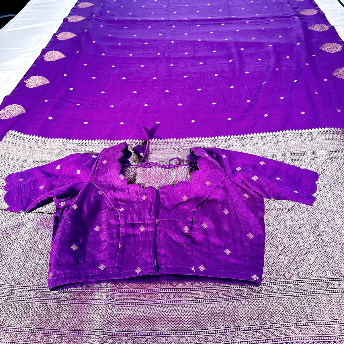 Banarasi Munga Semi Silk Saree with stitched blouse | USA shipping| Colors available