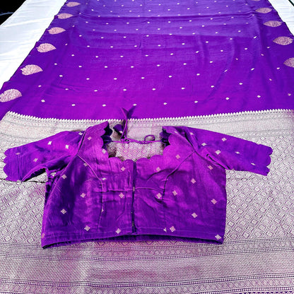 Banarasi Munga Semi Silk Saree with stitched blouse | USA shipping| Colors available