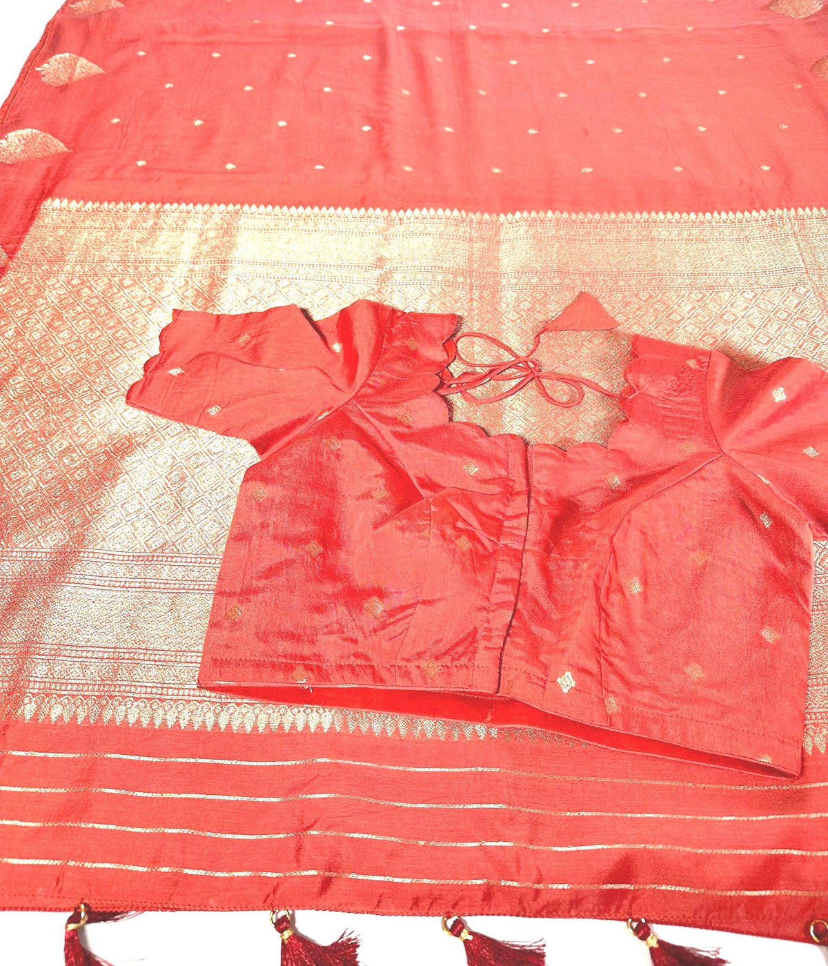 Banarasi Munga Semi Silk Saree with stitched blouse | USA shipping| Colors available