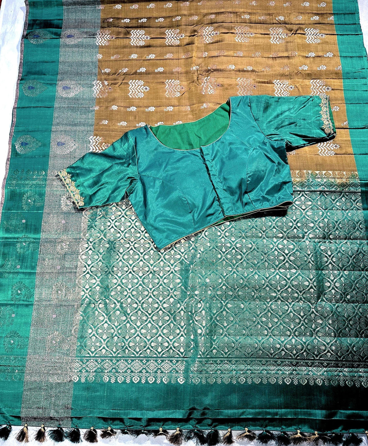Handloom Pure Kanjivaram Silk Saree with Stitched Blouse | Wedding Saree With Stitched Blouse | Indian Party Wear Saree