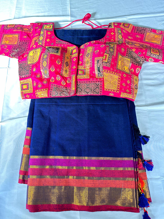 Mul Cotton Saree Gift Sare with Running Blouse,  Stitched Blouse Lightweight  Cotton Saree | Indian Party Festive Wear  | Ships from USA