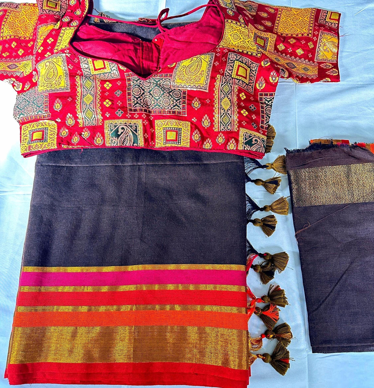 Mul Cotton Saree Gift Sare with Running Blouse,  Stitched Blouse Lightweight  Cotton Saree | Indian Party Festive Wear  | Ships from USA