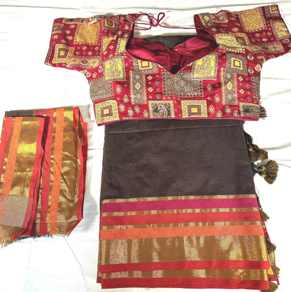 Mul Cotton Saree Gift Sare with Running Blouse,  Stitched Blouse Lightweight  Cotton Saree | Indian Party Festive Wear  | Ships from USA