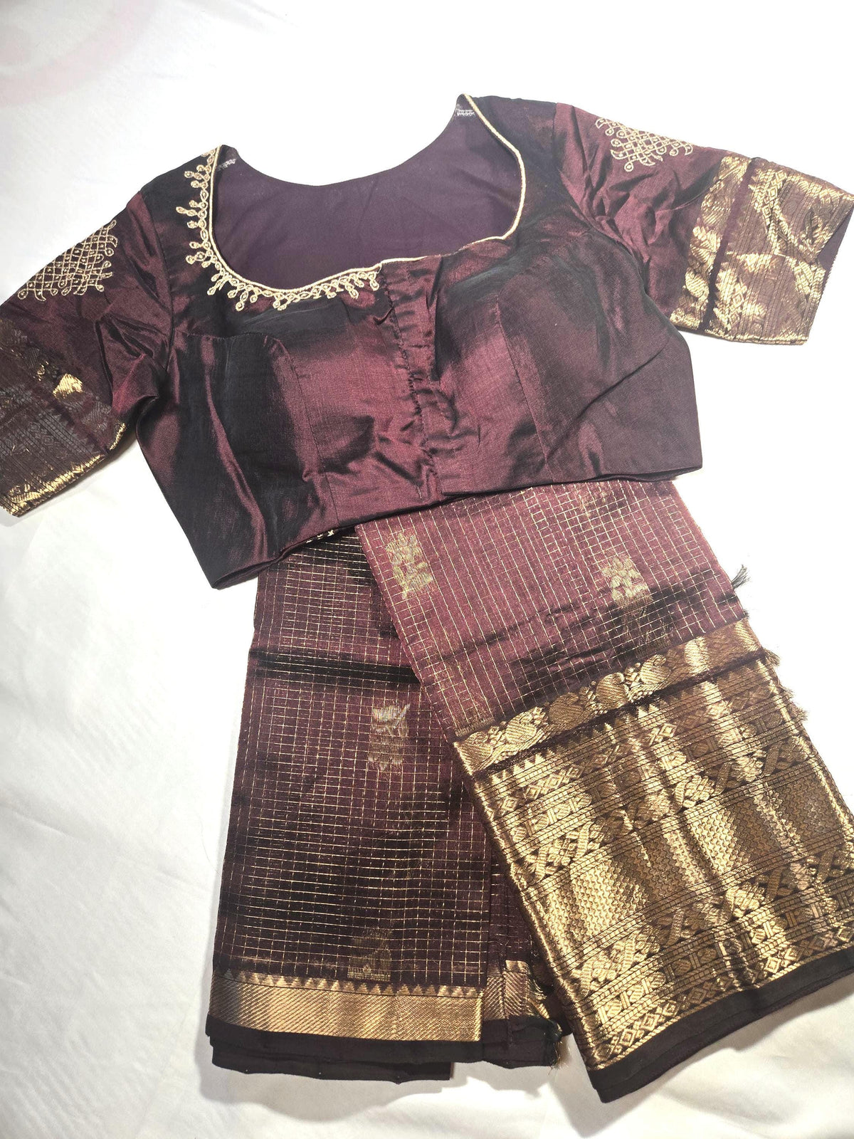 Handloom Pure Mangalagiri Silk Saree USA | Party Wear Saree  | Stitched Blouse