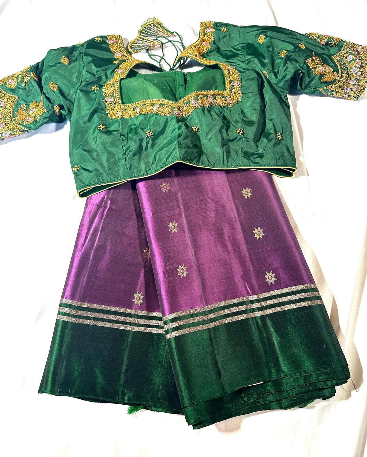 Handloom Kanjivaram Soft Silk Saree with stitched Maggam blouse | Wedding Saree | Ready to wear Saree Blouse | Indian Saree USA