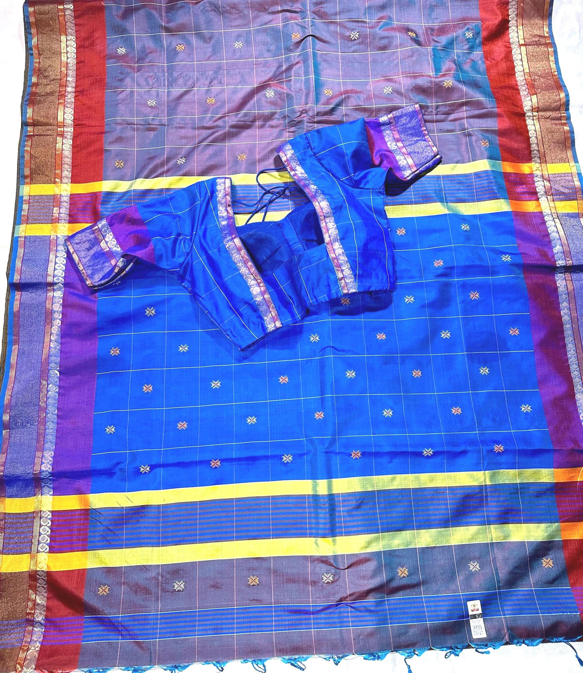 Handloom Jamdhani Weaving Pure Bengal  Silk Saree/Art Silk with Silk Mark | Party Wear Wedding Silk Saree | Stitched Blouse