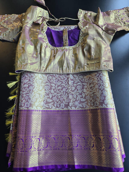 Premium Kanjivaram Semi  Silk Saree | Maggam Work Blouse Ready to wear