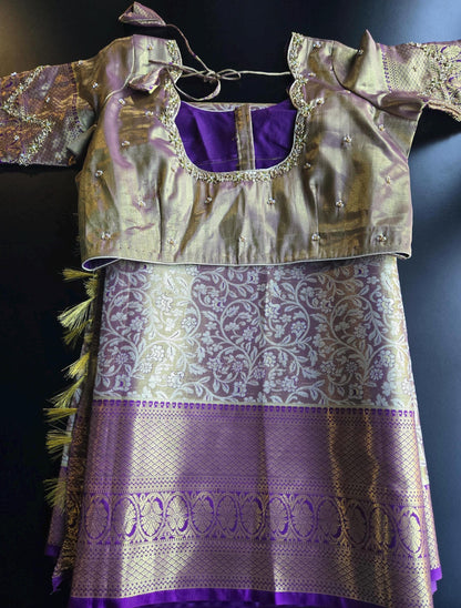 Premium Kanjivaram Semi  Silk Saree | Maggam Work Blouse Ready to wear