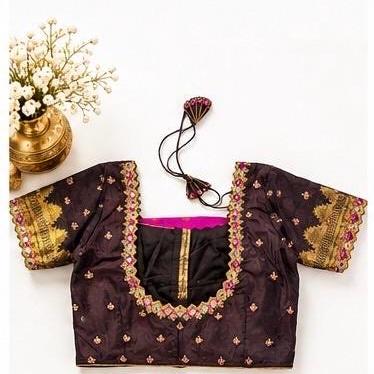 Pure Handloom Kanjivaram Silk Saree with Stitched Maggam Blouse | Pink Zari Wedding Saree | Ships from USA