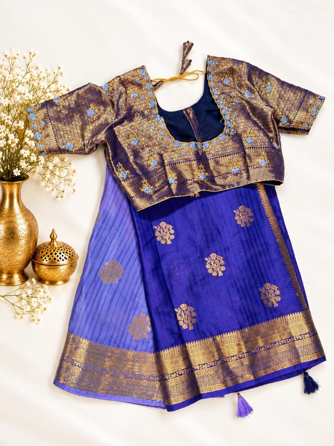 Banarasi Muga Silk Saree with Stitched Blouse - additional product photo 2