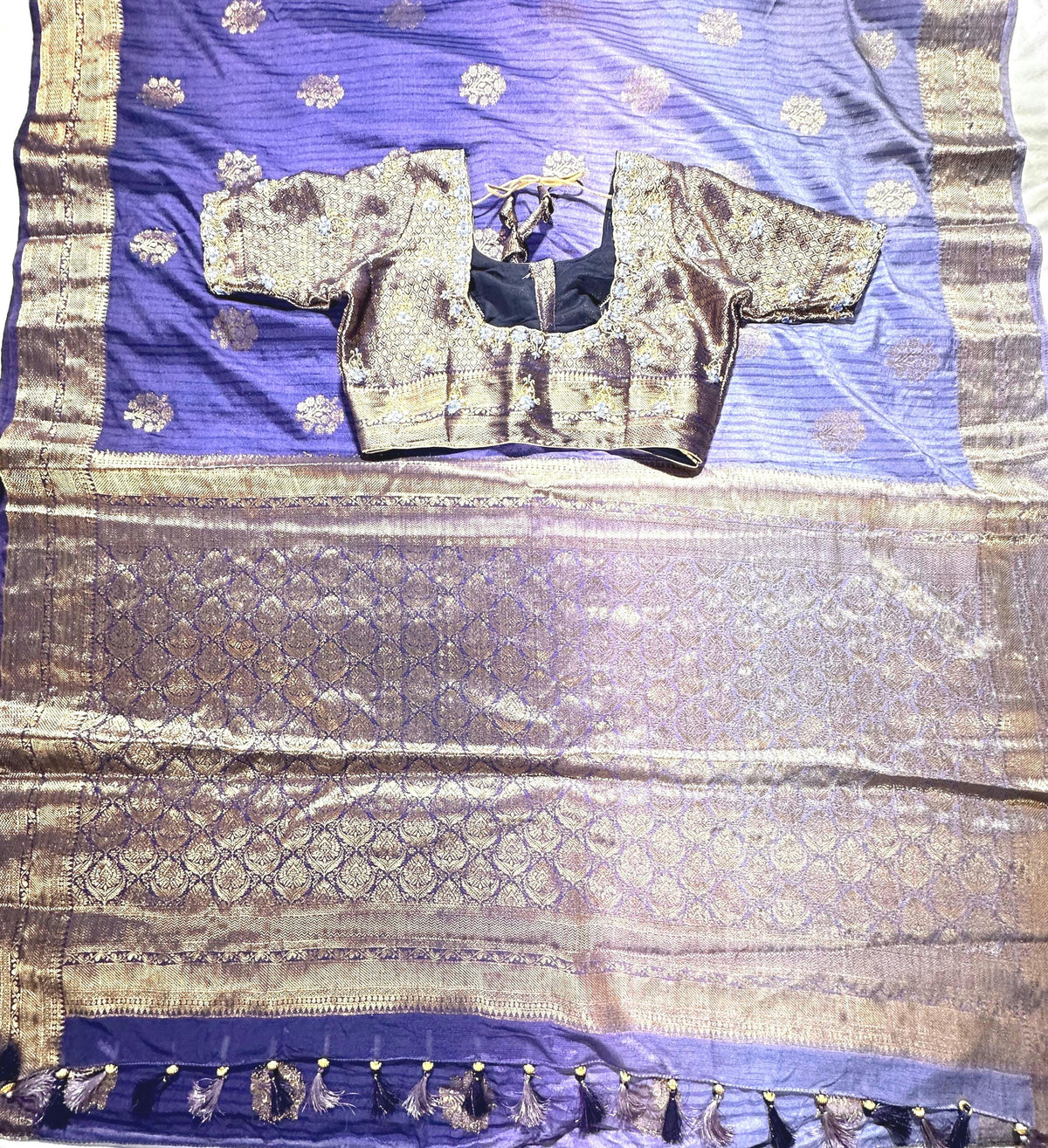 Banarasi Muga Silk Saree with Stitched Blouse - additional product photo 5