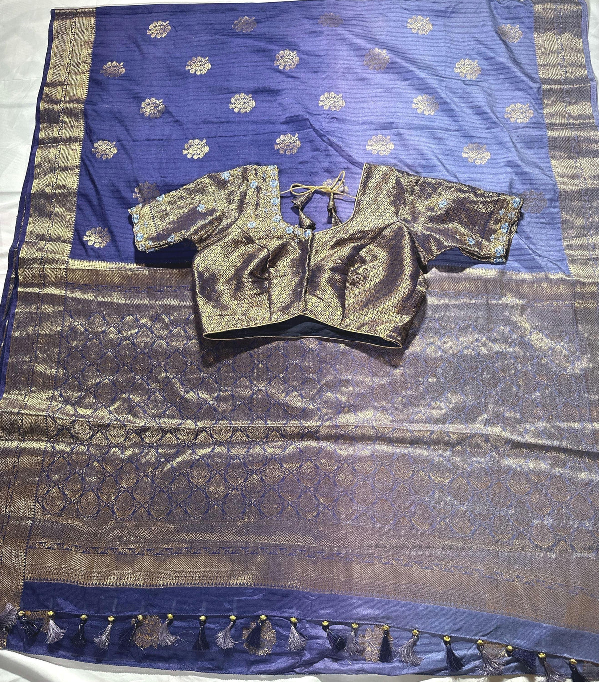 Banarasi Muga Silk Saree with Stitched Blouse - additional product photo 8