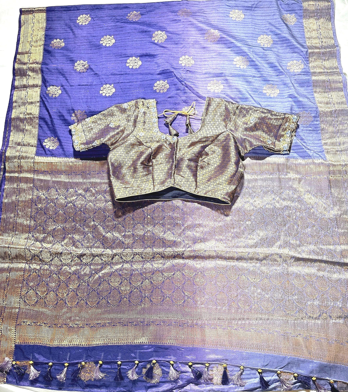 Banarasi Muga Silk Saree with Stitched Blouse - additional product photo 9