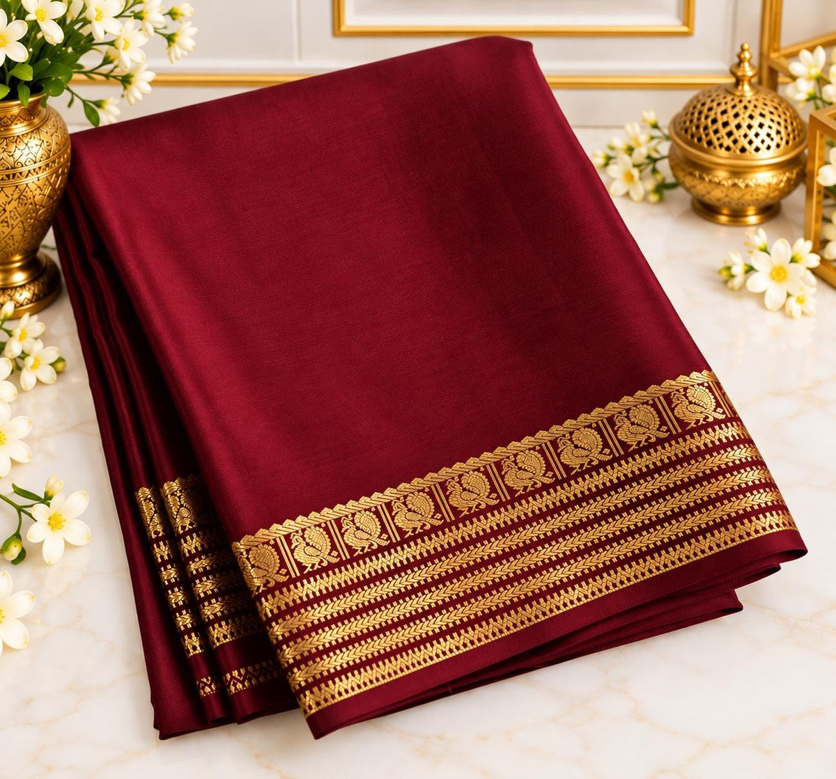 Semi Mysore Crape Silk Saree with Stitched Blouse | Normal wear, Festive, Party Saree,  Other Colors Available| Indian S