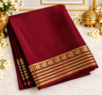 Semi Mysore Crape Silk Saree with Stitched Blouse | Normal wear, Festive, Party Saree,  Other Colors Available| Indian S