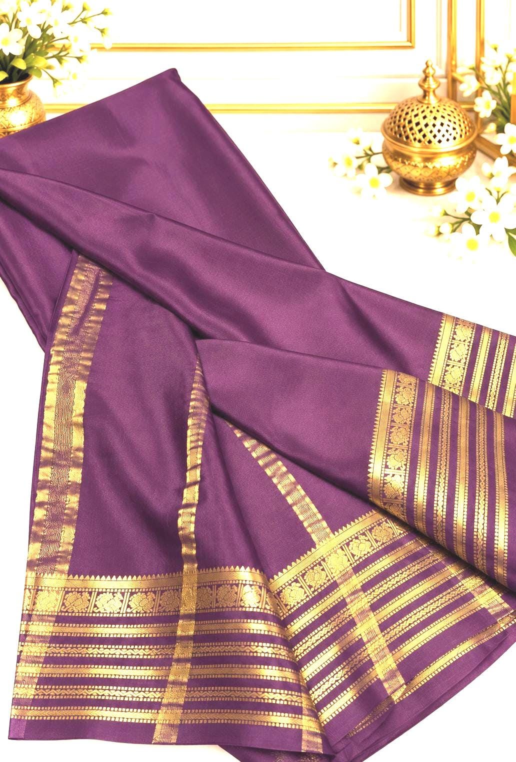Semi Mysore Crape Silk Saree with Stitched Blouse | Normal wear, Festive, Party Saree,  Other Colors Available| Indian S