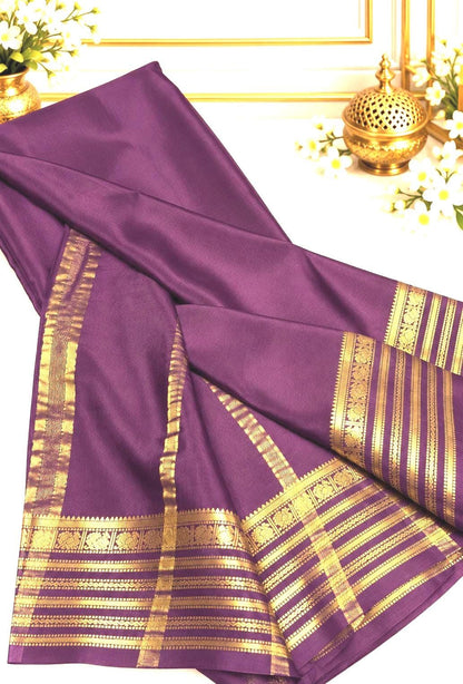 Semi Mysore Crape Silk Saree with Stitched Blouse | Normal wear, Festive, Party Saree,  Other Colors Available| Indian S
