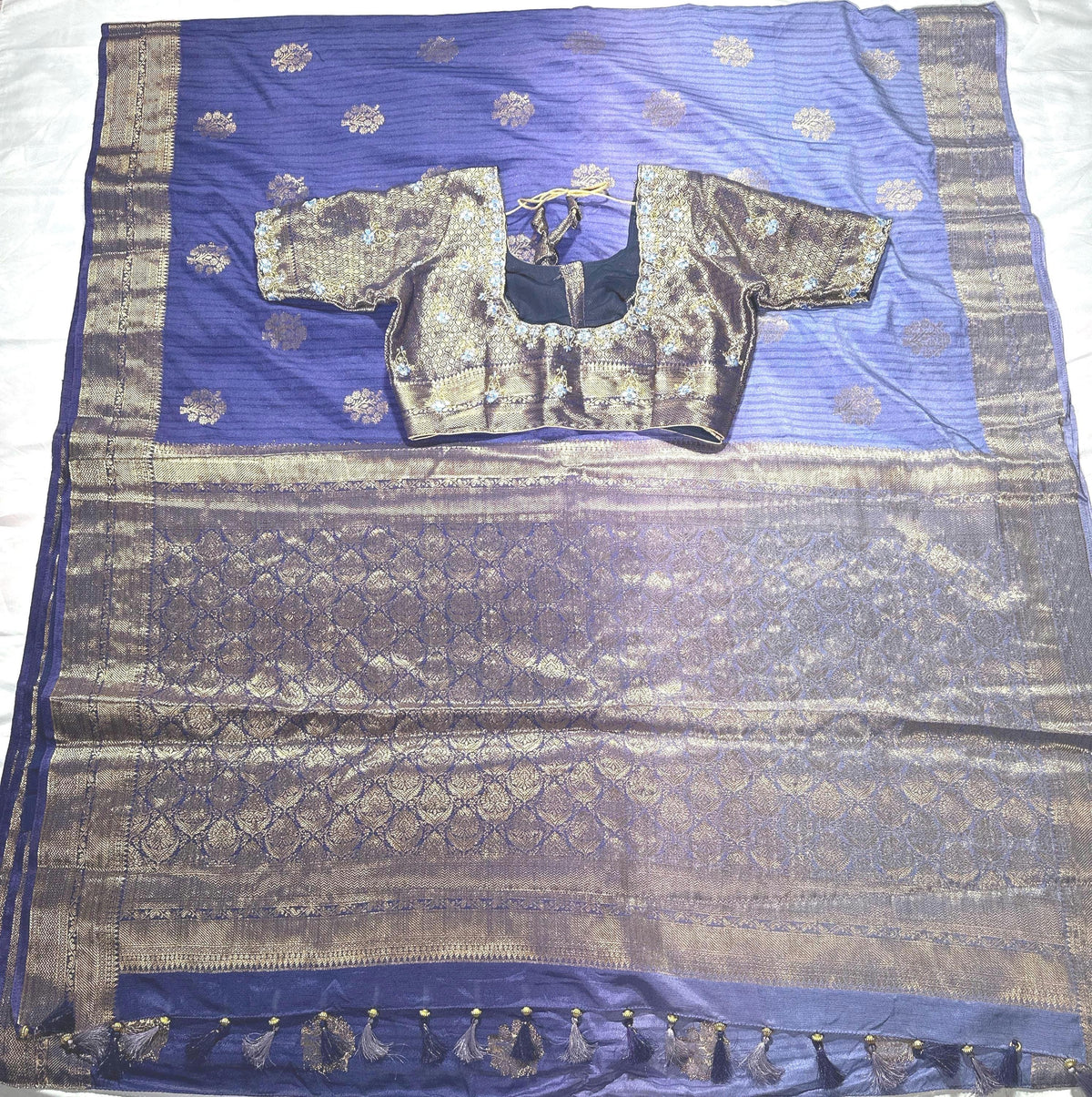 Banarasi Muga Silk Saree with Stitched Blouse - additional product photo 10