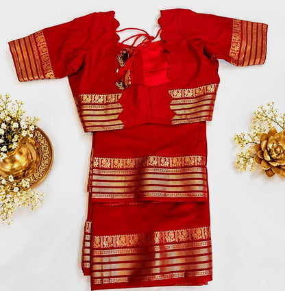 Semi Mysore Crape Silk Saree with Stitched Blouse | Normal wear, Festive, Party Saree,  Other Colors Available| Indian S