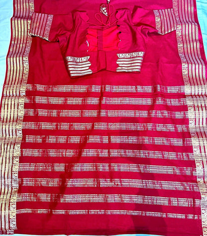 Semi Mysore Crape Silk Saree with Stitched Blouse | Normal wear, Festive, Party Saree,  Other Colors Available| Indian S