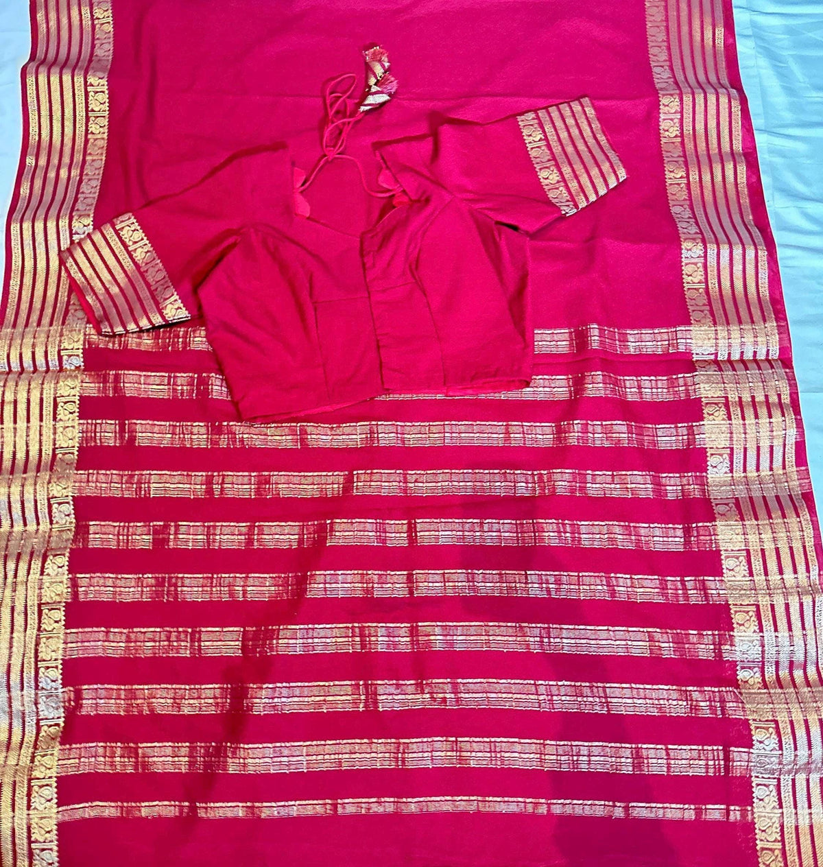 Semi Mysore Crape Silk Saree with Stitched Blouse | Normal wear, Festive, Party Saree,  Other Colors Available| Indian S