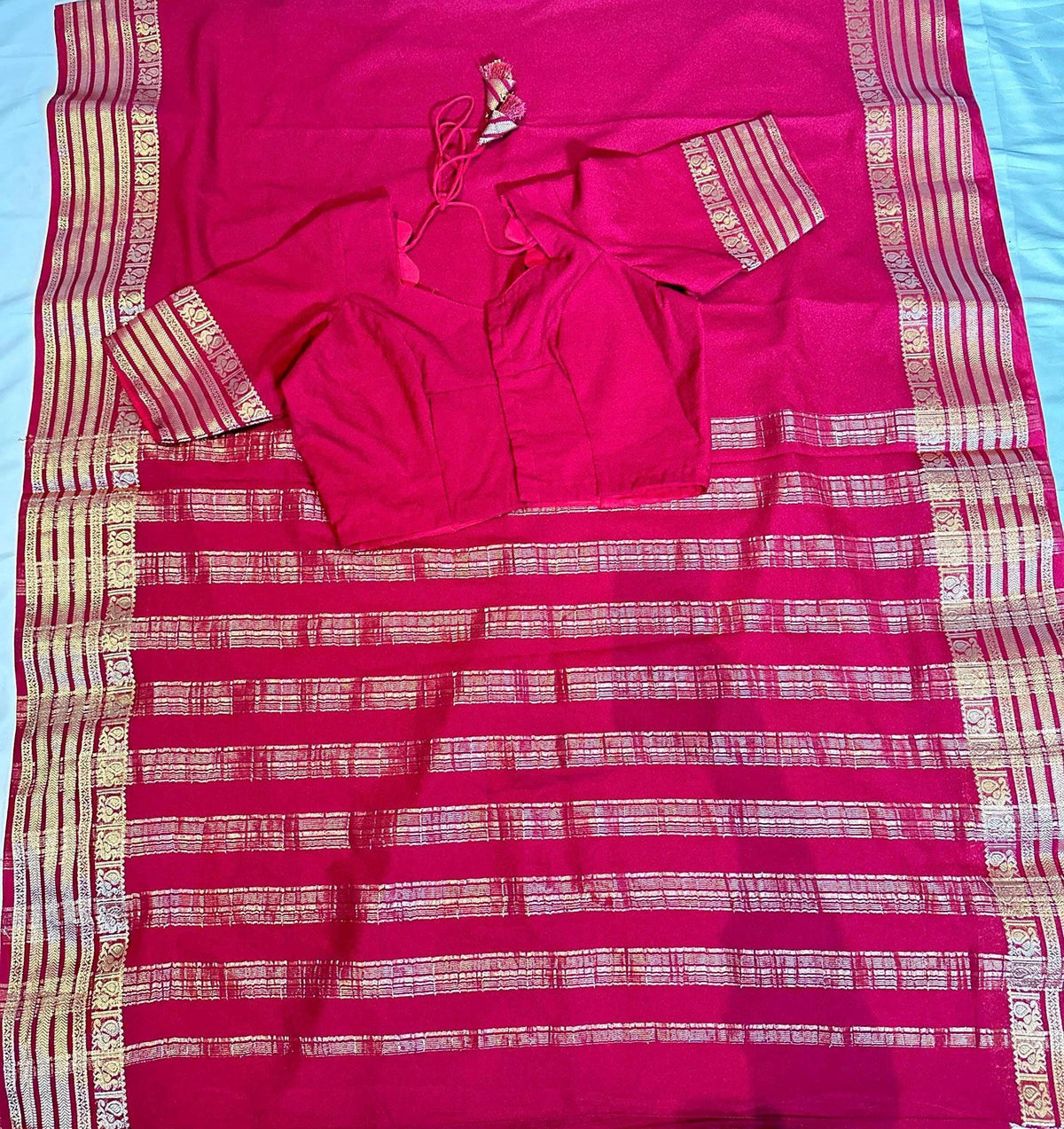 Semi Mysore Crape Silk Saree with Stitched Blouse | Normal wear, Festive, Party Saree,  Other Colors Available| Indian S
