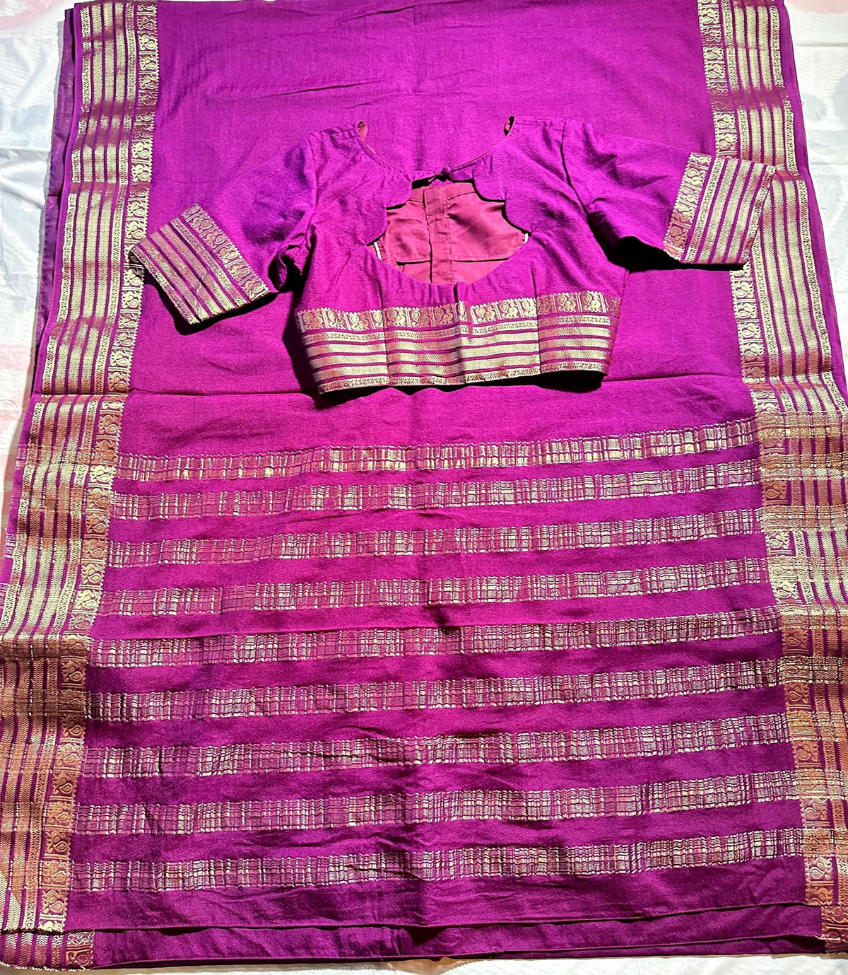 Semi Mysore Crape Silk Saree with Stitched Blouse | Normal wear, Festive, Party Saree,  Other Colors Available| Indian S