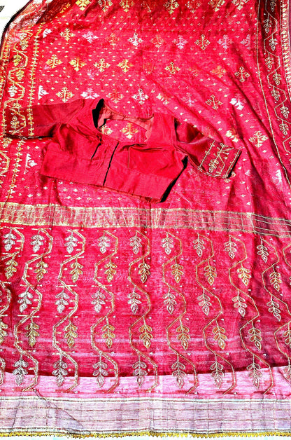 Jamdhani Kadthana Silk Sari with all over ari work with Stitched Blouse - additional product photo 6