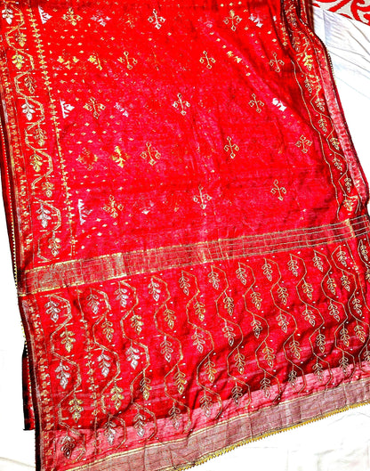 Jamdhani Kadthana Silk Sari with all over ari work with Stitched Blouse - additional product photo 8