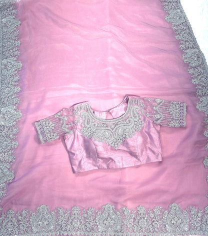Pure Elegant Party Wear Saree with Stitched Designer Blouse - additional product photo 3
